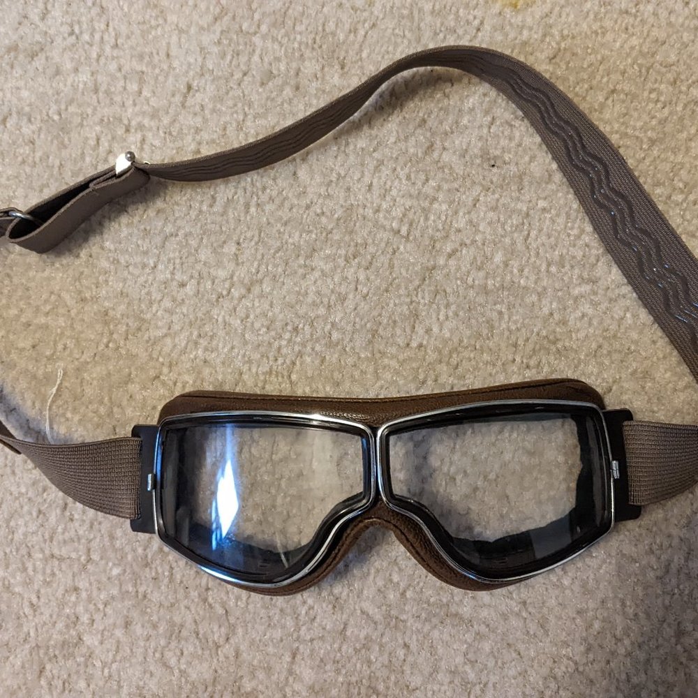 Retro Aviator style motorcycle goggles